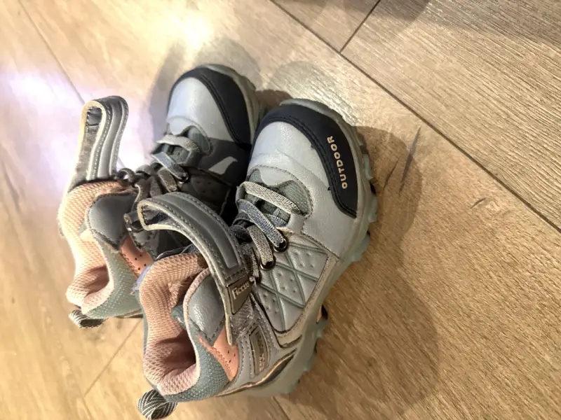 Botas de senderismo para niños y niñas gris y rosa - 1