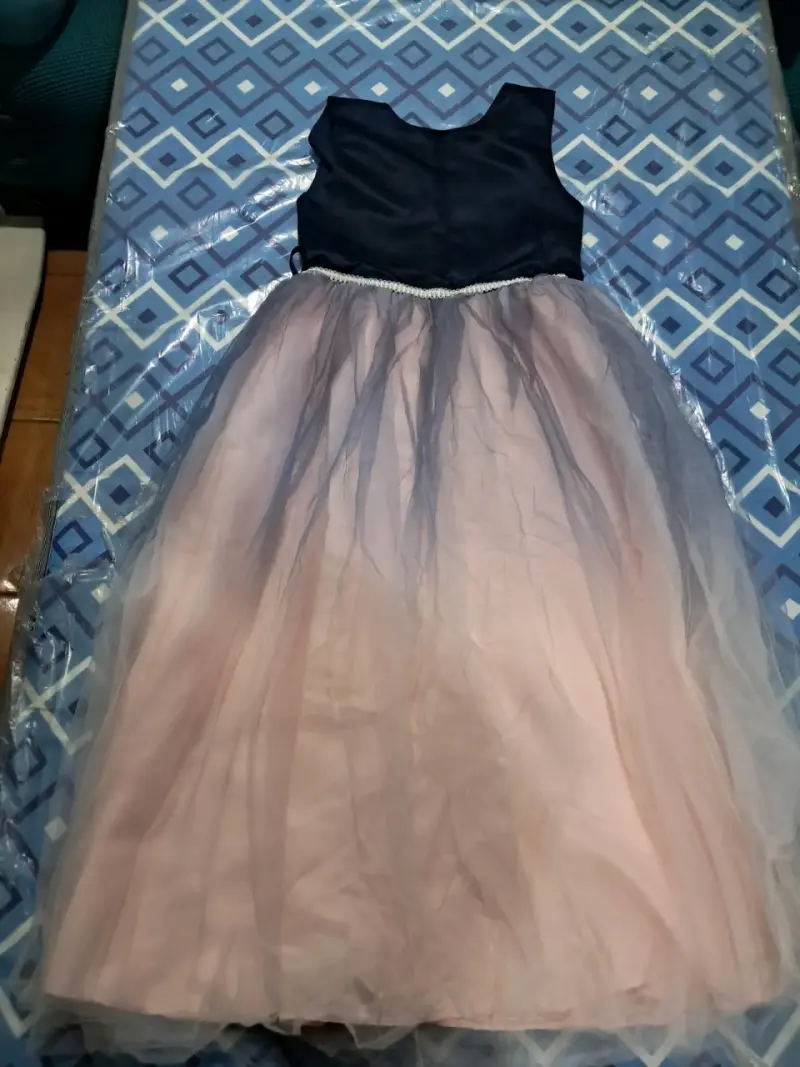 Vestido de fiesta para niña azul y rosa - 1