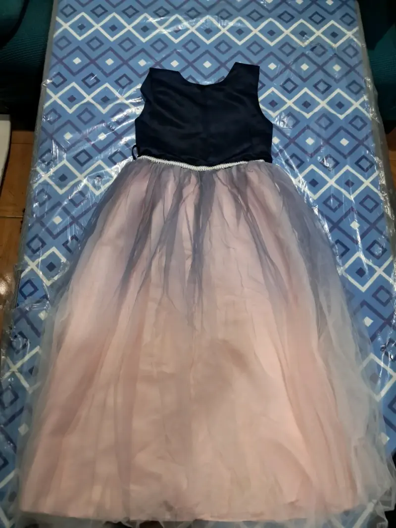 Vestido de fiesta para niña azul y rosa - 3