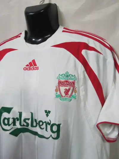 Camiseta Liverpool FC Adidas blanca retro talla M - miniatura 5