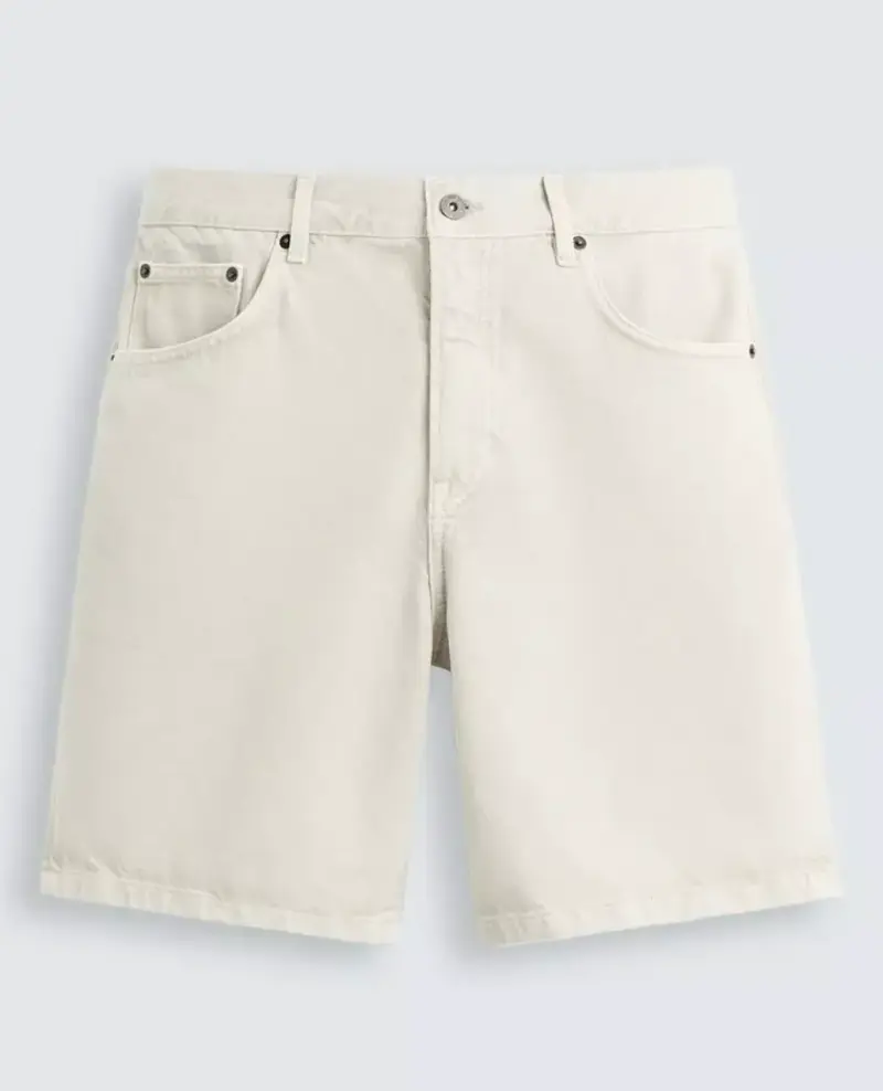 Shorts de mezclilla beige para hombre - 1