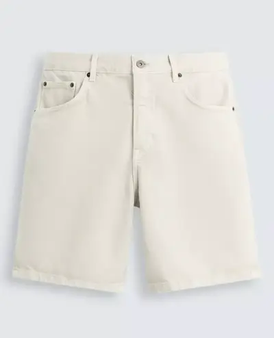Shorts de mezclilla beige para hombre - miniatura 1
