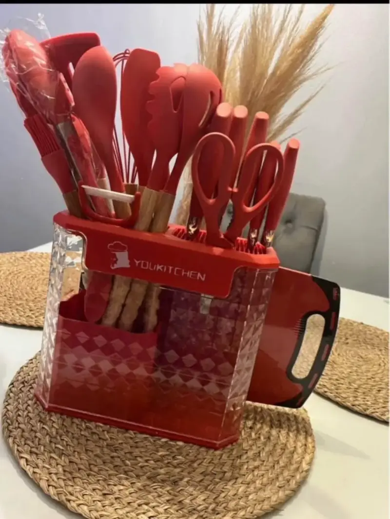 Set de utensilios de cocina rojos Youkitchen