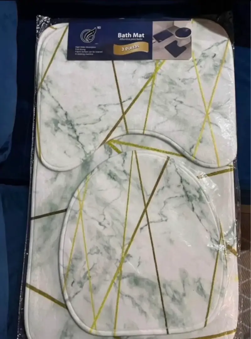 Set de alfombras de baño 3 piezas diseño mármol