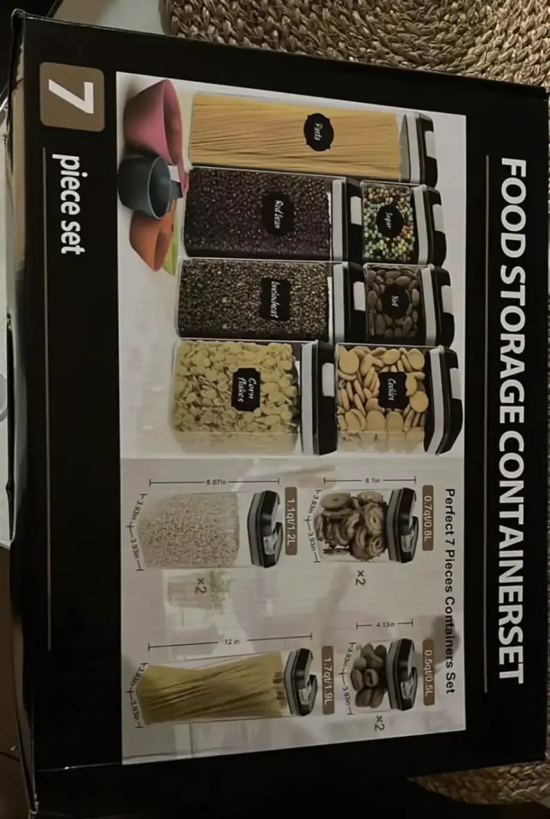 Set de 7 contenedores de almacenamiento de alimentos