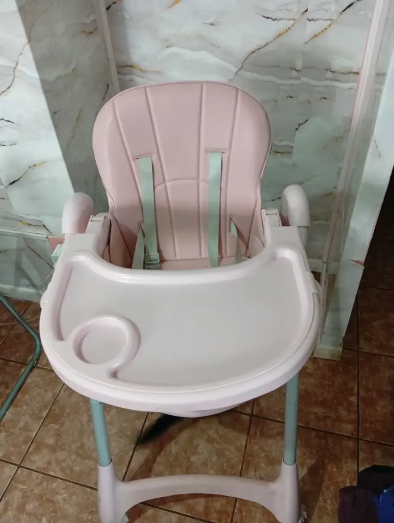 Silla de comer para bebé Bebesit rosa ajustable - 2