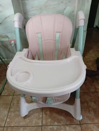 Silla de comer para bebé Bebesit rosa ajustable - miniatura 5