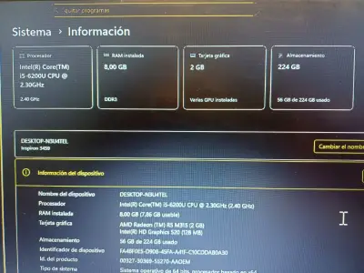 Laptop Dell Inspiron 3459 Intel Core i5 8GB RAM - miniatura 1