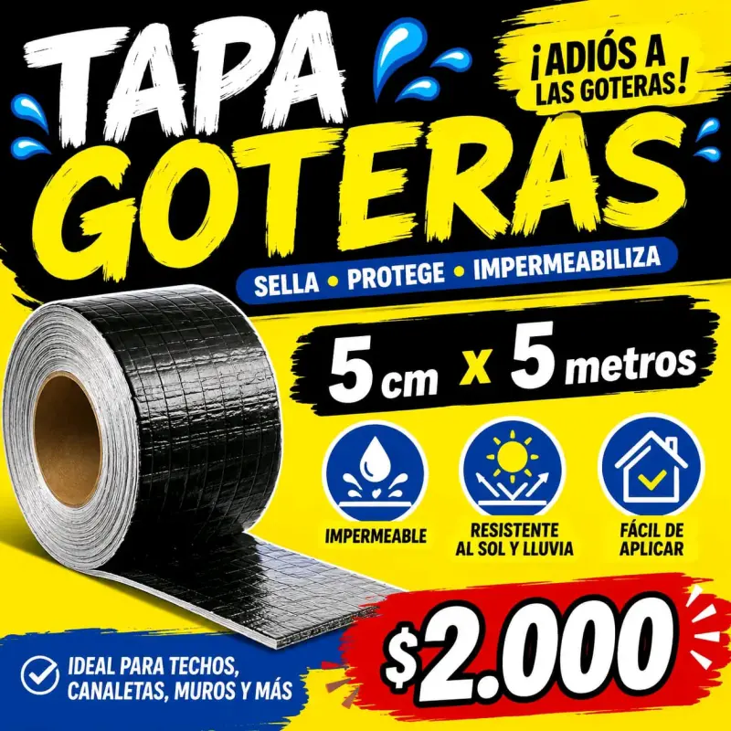 Cinta Impermeable Tapa Goteras 5cmx5m & 10cmx5m - 1