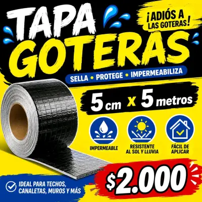 Cinta Impermeable Tapa Goteras 5cmx5m & 10cmx5m - miniatura 1