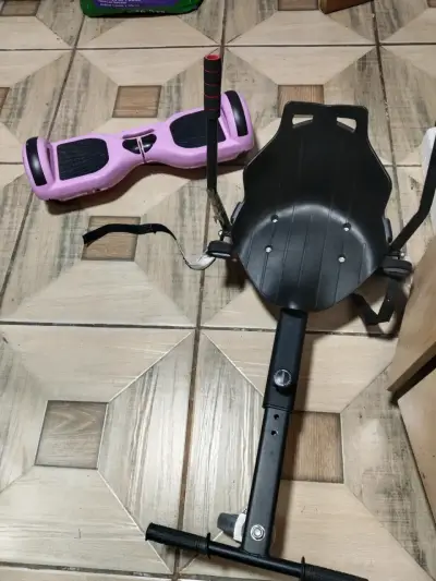 Hoverboard rosa con asiento kart ajustable - miniatura 1