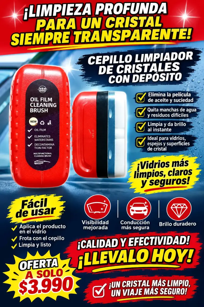 Cepillo limpiador de película aceitosa para vidrio - 2
