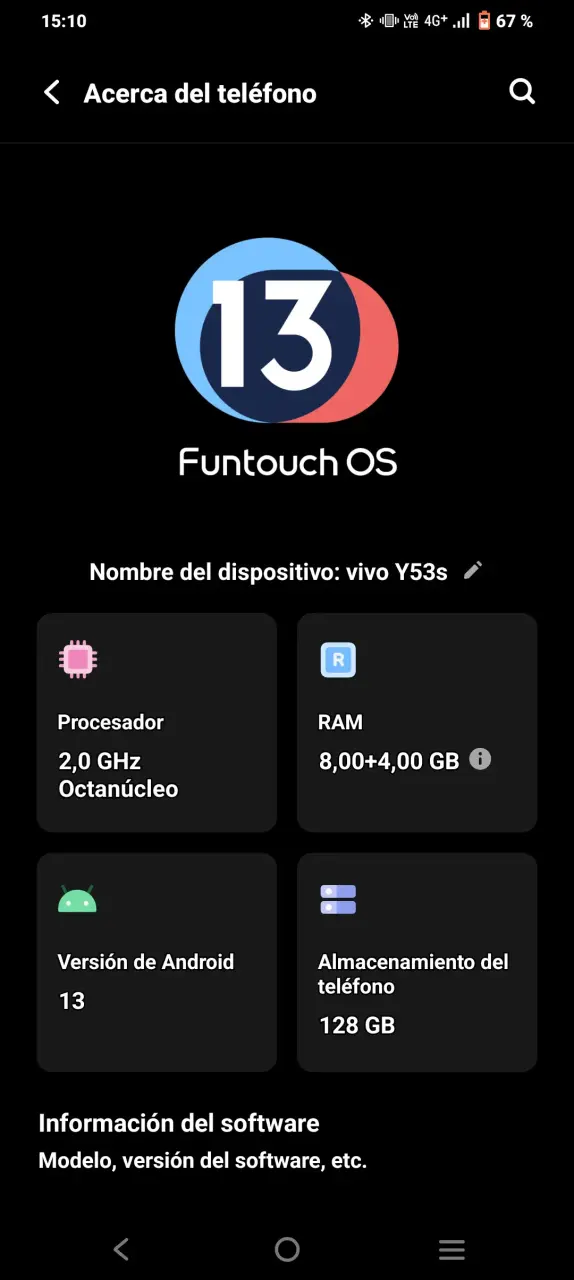 Smartphone Vivo Y53s 128GB Negro - 1