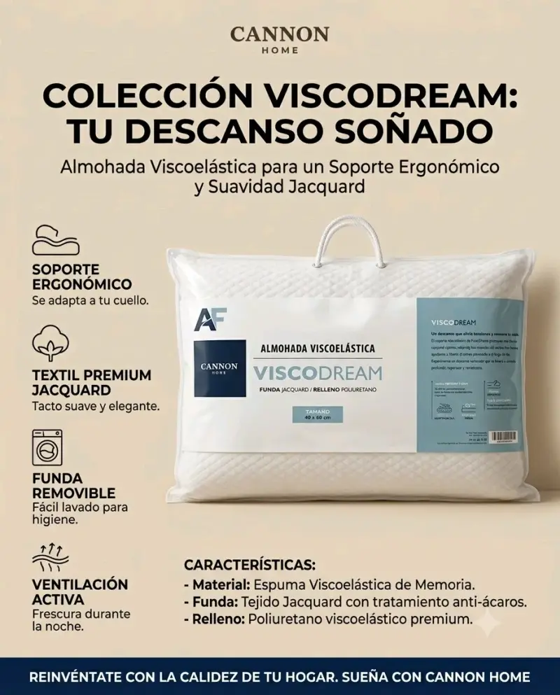 Almohada Viscoelástica Cannon Home ViscoDream
