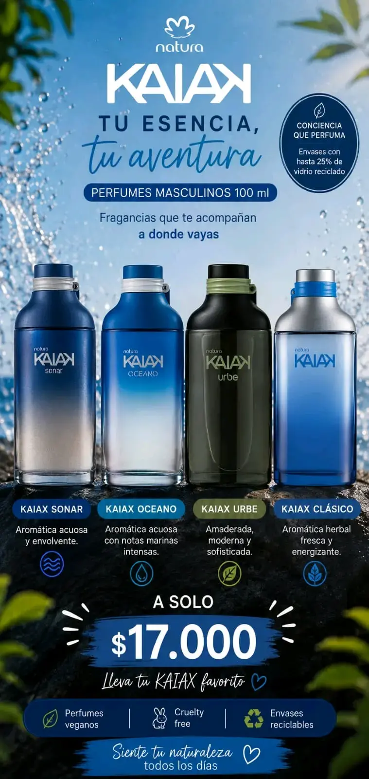 Perfume masculino Natura Kaiak 100 ml