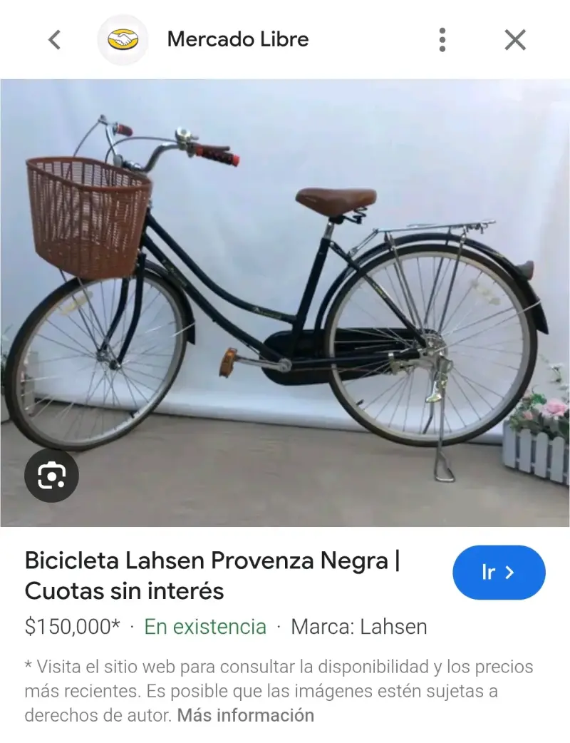 Bicicleta Lahsen Provenza Negra con Canasto - 3