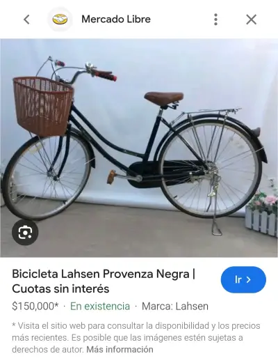 Bicicleta Lahsen Provenza Negra con Canasto - miniatura 3