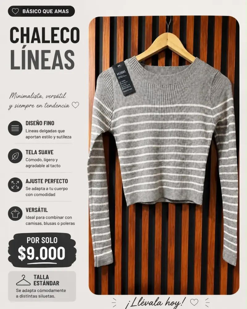 Chaleco de líneas minimalista y versátil - 1