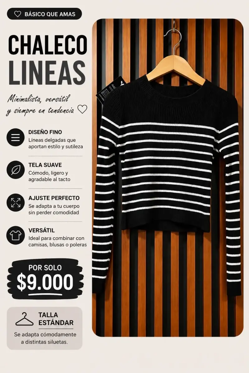 Chaleco de líneas minimalista y versátil - 3