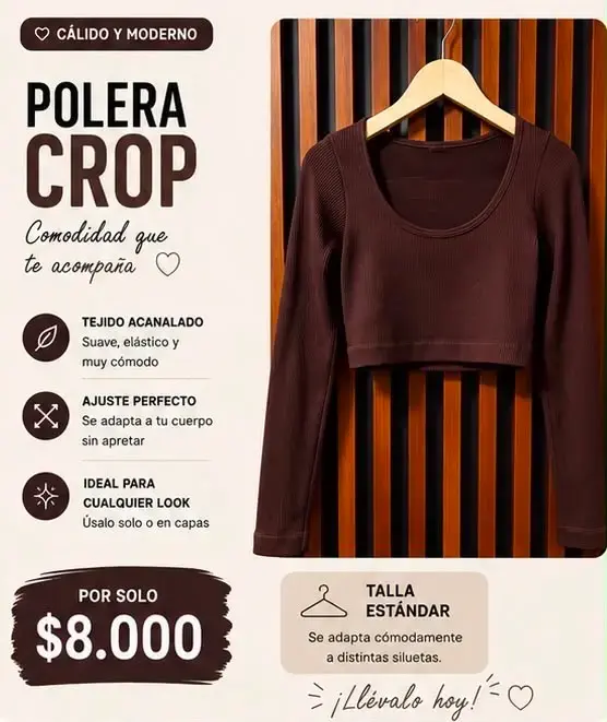 Polera Crop Básica y Versátil en Varios Colores - 4