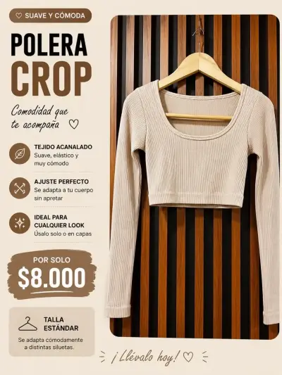 Polera Crop Básica y Versátil en Varios Colores - miniatura 5
