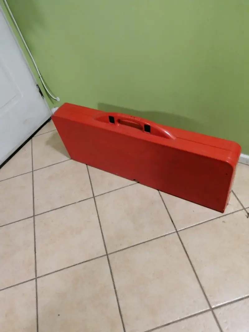 Mesa plegable picnic roja con asientos integrado - 2