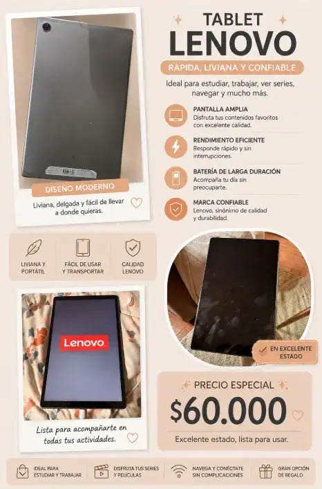 Tablet Lenovo con pantalla grande y diseño elegante - 5
