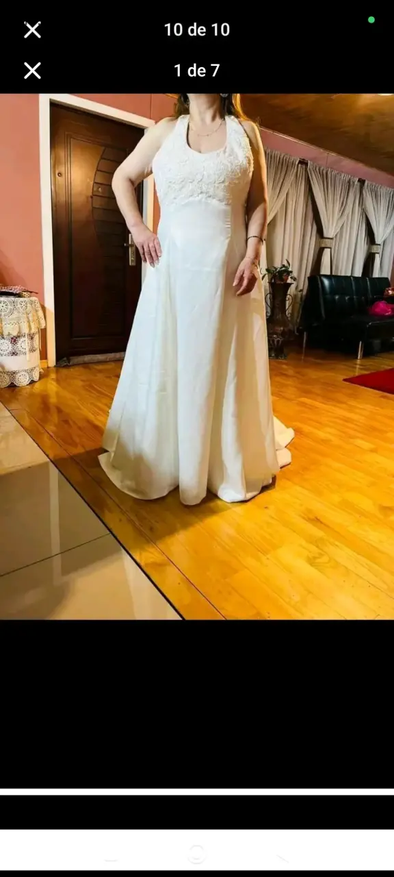 Vestido de Novia Marfil Elegante - 1