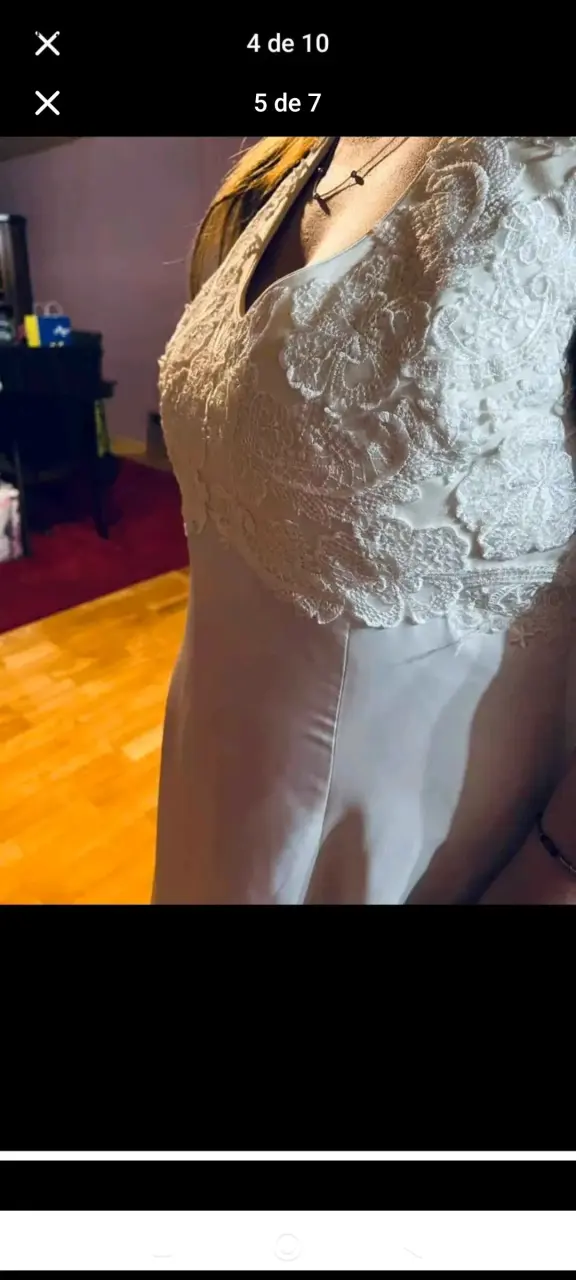 Vestido de Novia Marfil Elegante - 5