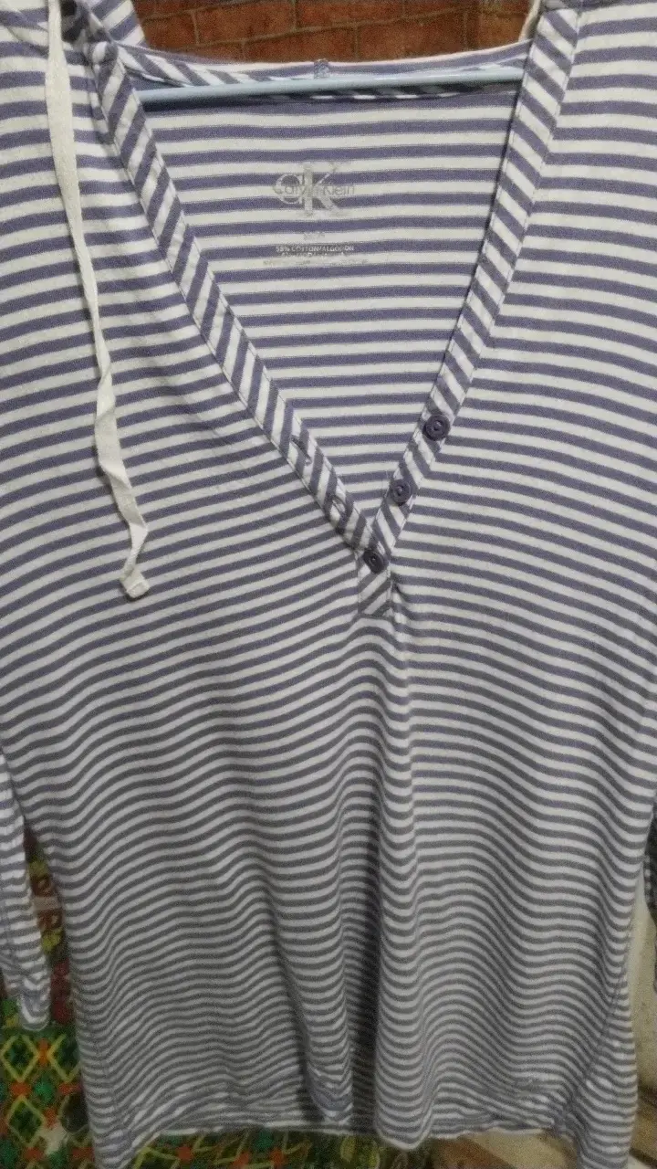 Polera rayada Calvin Klein de algodón - 1