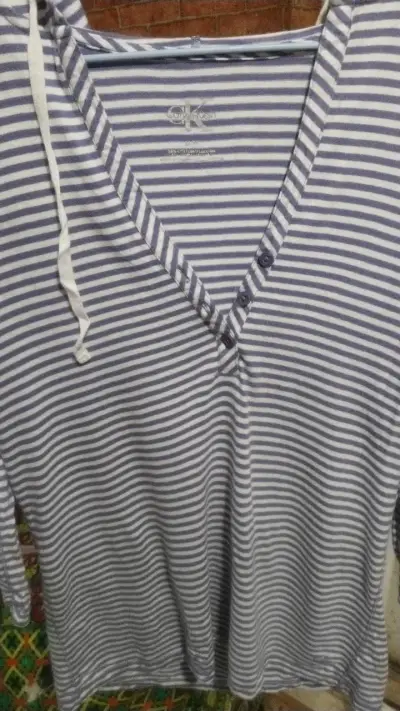Polera rayada Calvin Klein de algodón - miniatura 1