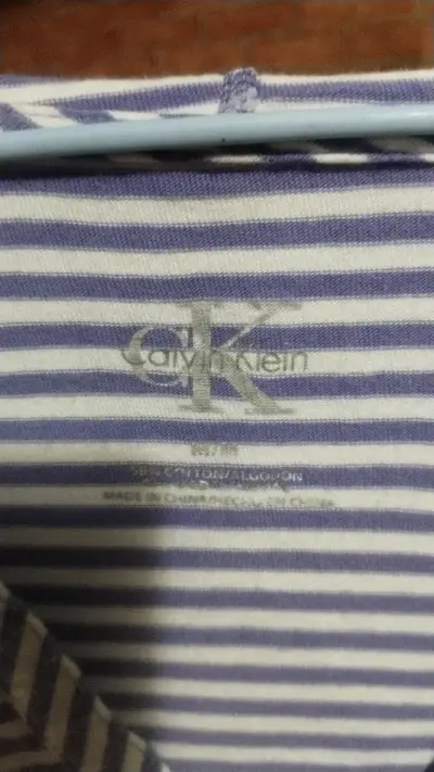 Polera rayada Calvin Klein de algodón - miniatura 2