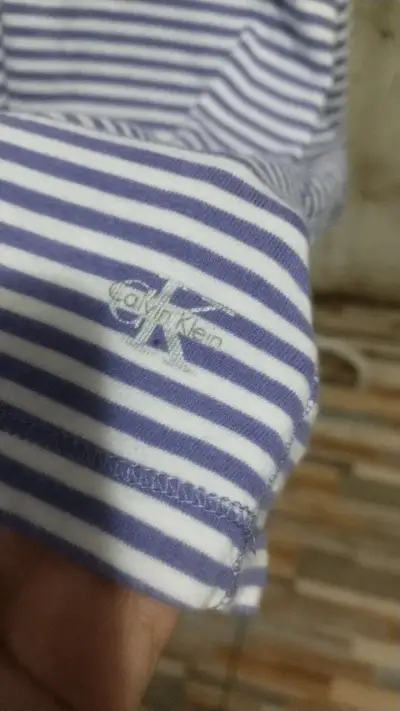 Polera rayada Calvin Klein de algodón - miniatura 3