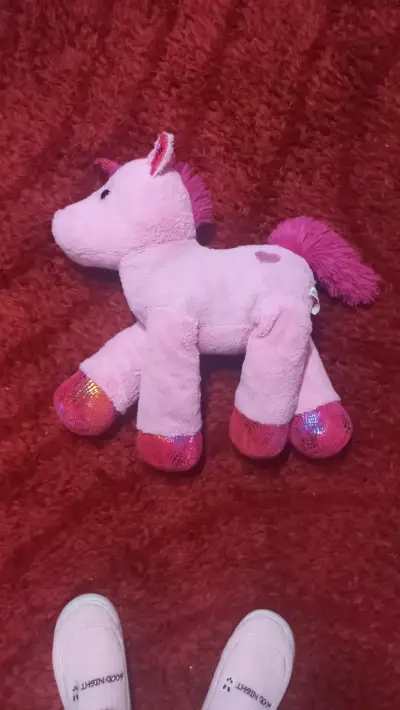 Peluche unicornio rosa grande con detalles brillantes - miniatura 1