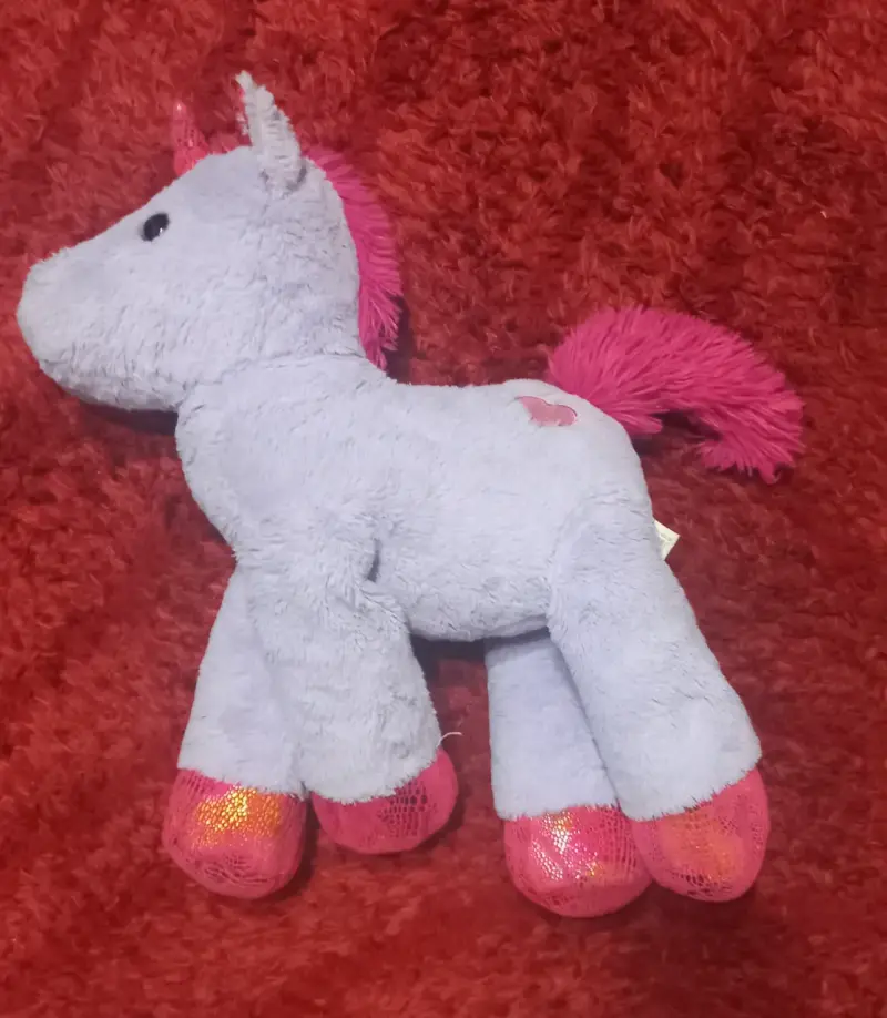 Peluche unicornio grande color lila y rosa - 1