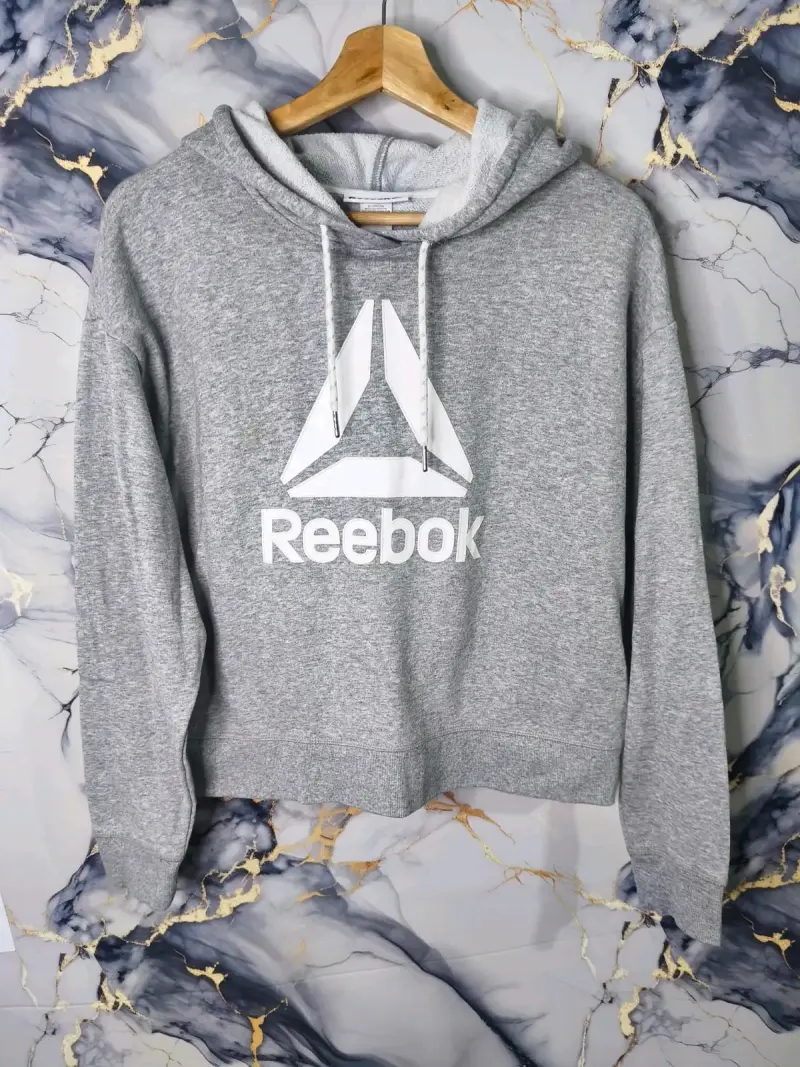 Polerón con capucha gris Reebok para mujer - 1