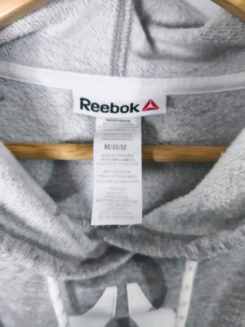 Polerón con capucha gris Reebok para mujer - 4