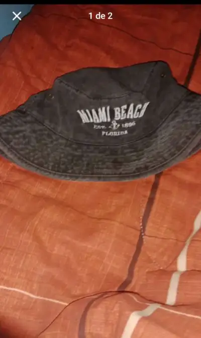 Sombrero estilo pescador Miami Beach negro - miniatura 1