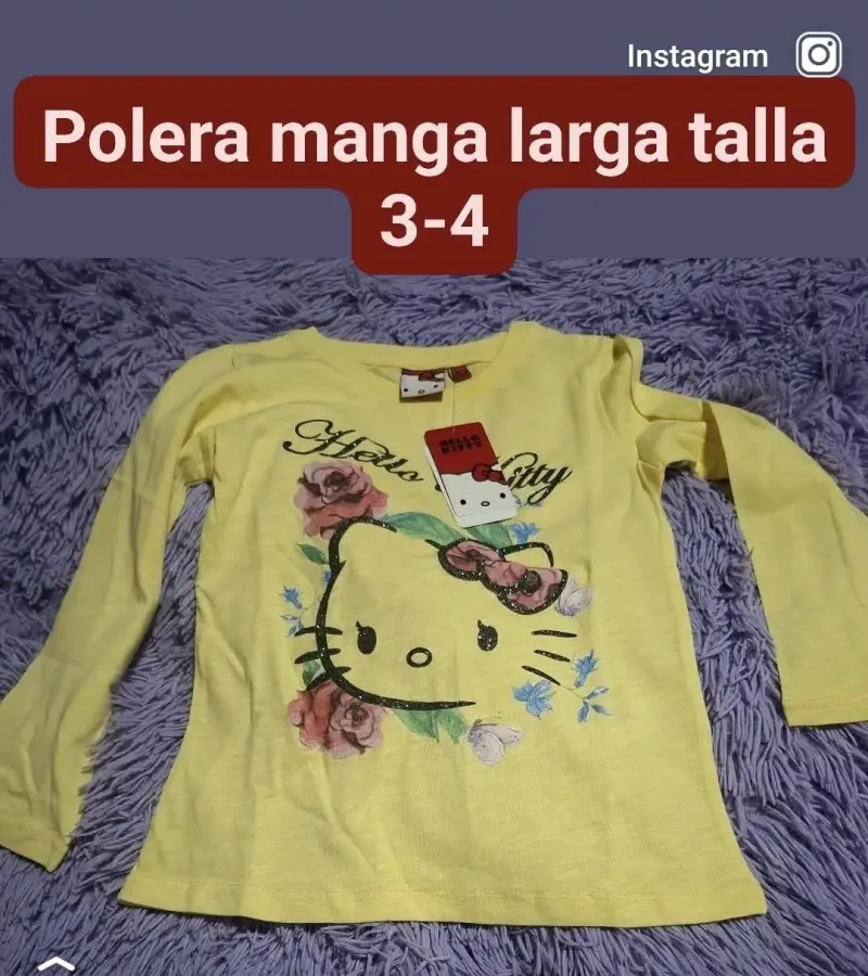 Polera Hello Kitty manga larga para niñas - 1