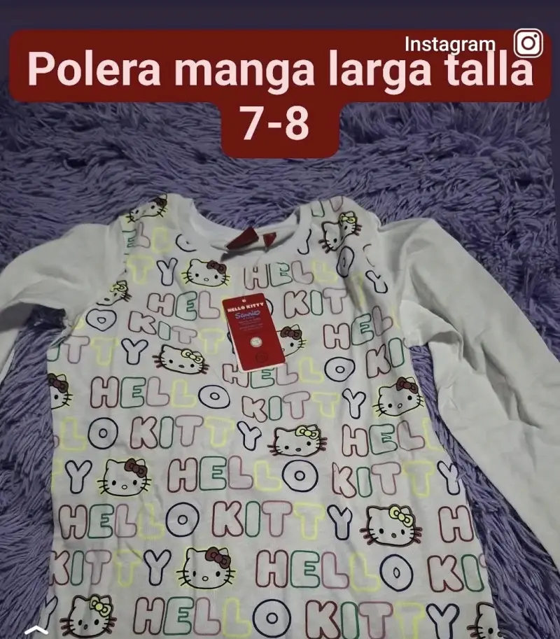 Polera Hello Kitty manga larga para niñas - 2