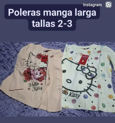 Polera Hello Kitty manga larga para niñas - miniatura 3