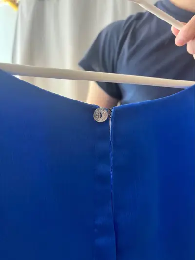 Vestido azul gasa italiana talla M - miniatura 6