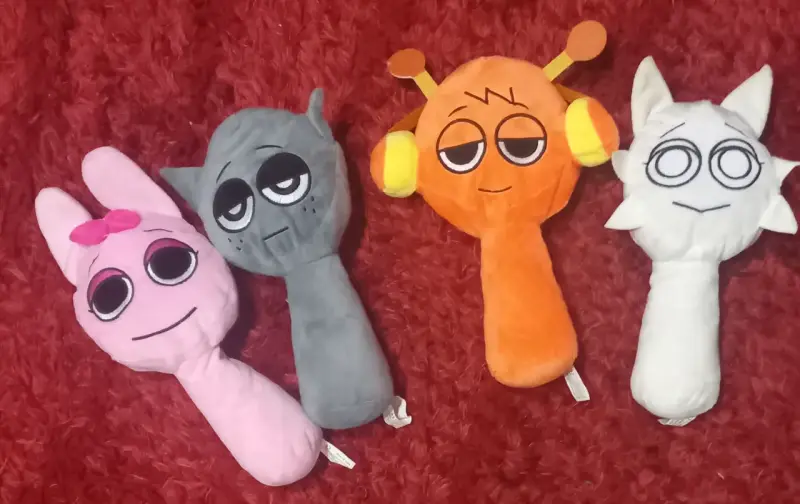 Set de 4 peluches de personajes sprunki divertidos - 2