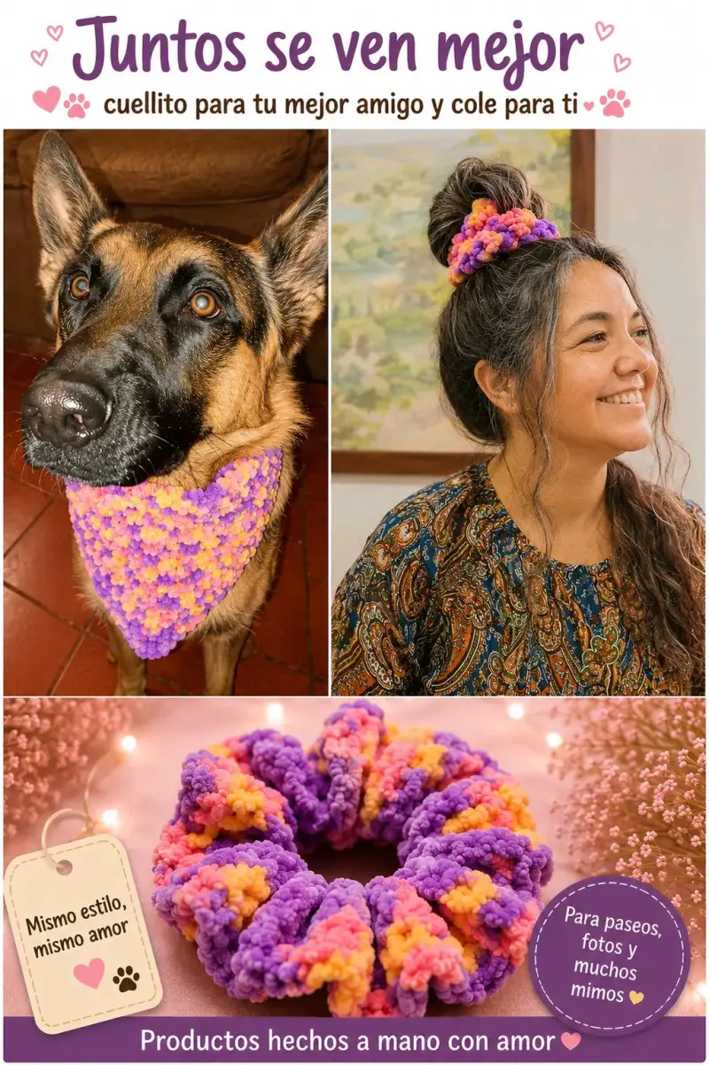 Set de cuellito y cole para mascotas y dueños