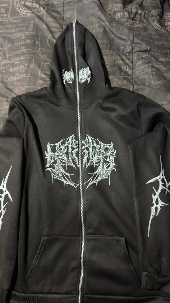 Polerón Negro Araña Full Zip - 1