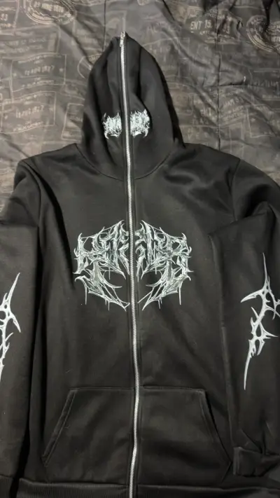 Polerón Negro Araña Full Zip - miniatura 1