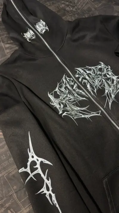 Polerón Negro Araña Full Zip - miniatura 2