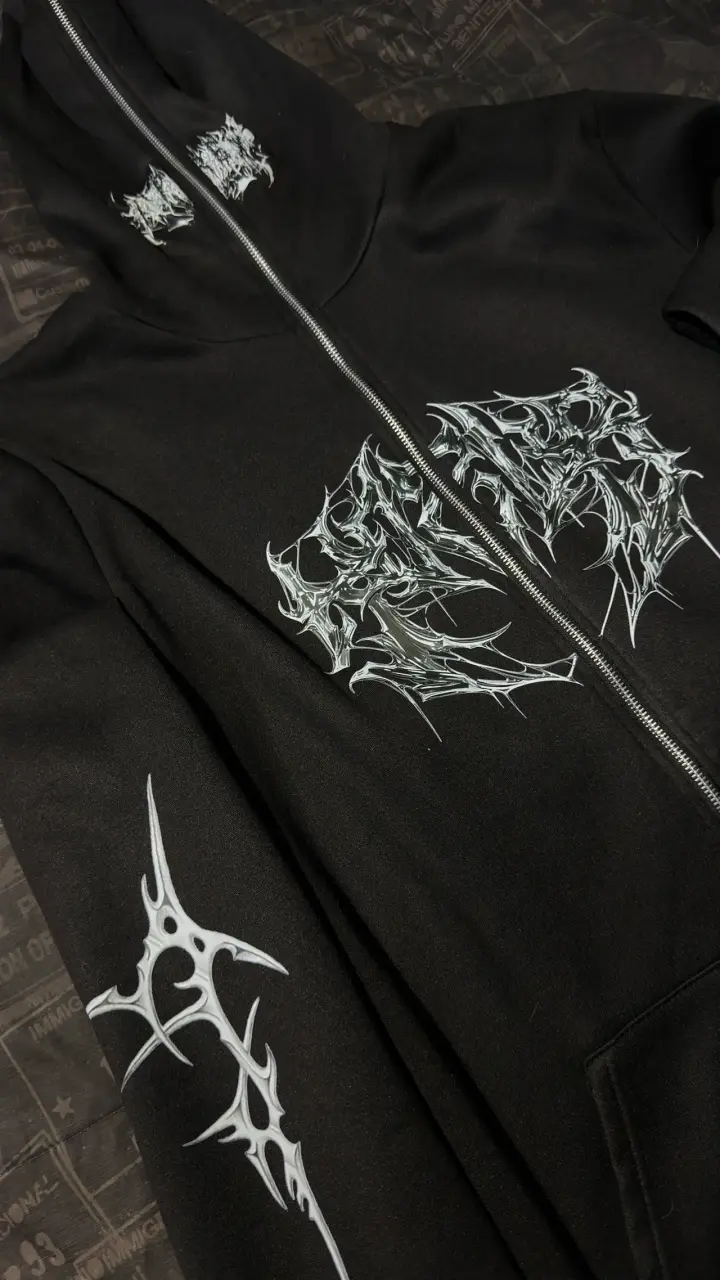 Polerón Negro Araña Full Zip - 3