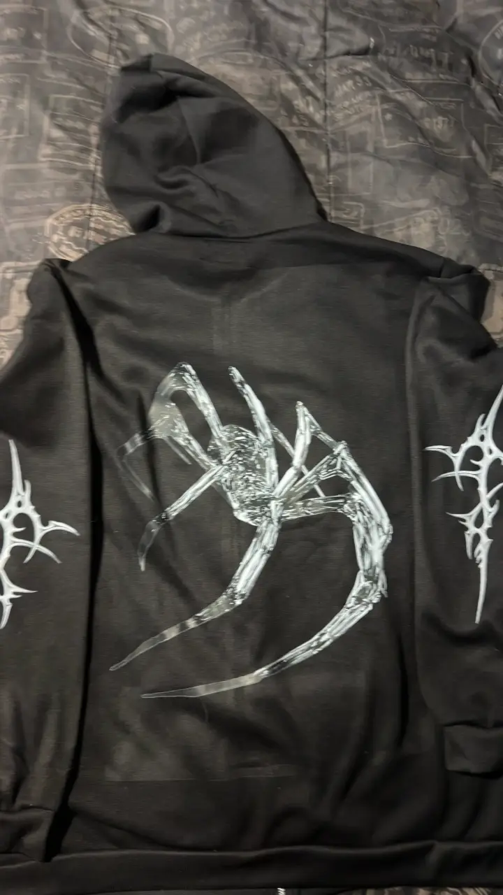 Polerón Negro Araña Full Zip - 5
