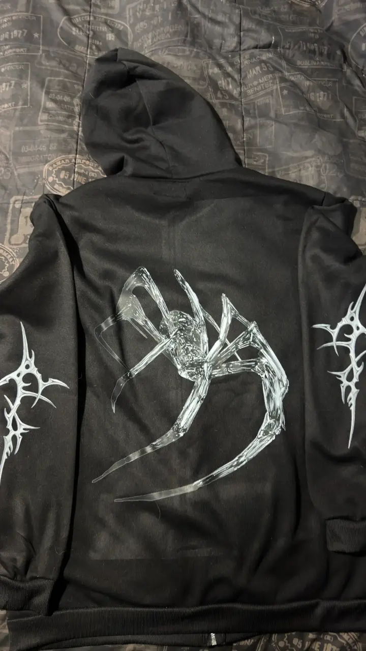 Polerón Negro Araña Full Zip - 6